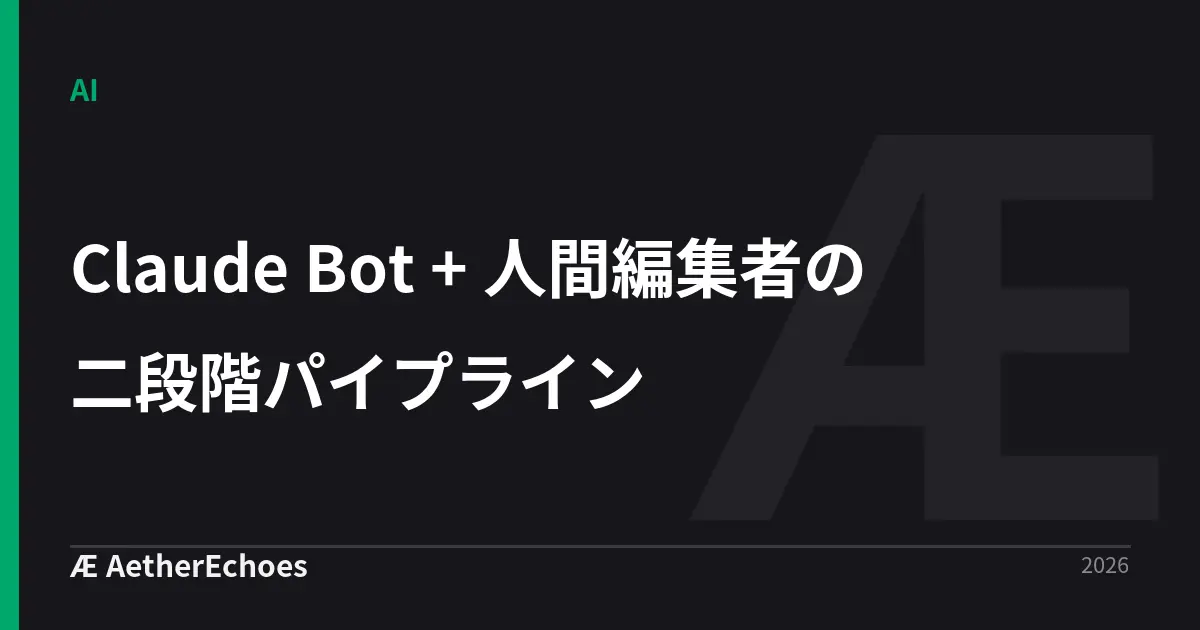Claude Bot + 人間編集者の二段階パイプライン