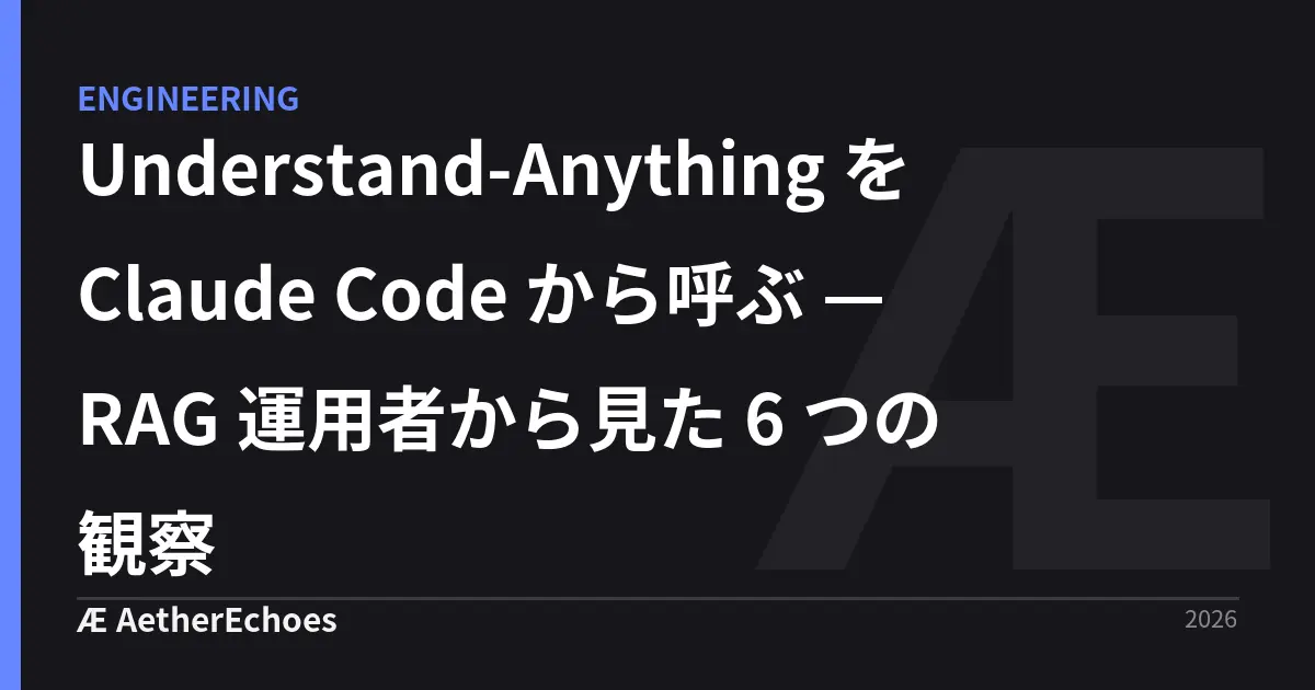 Understand-Anything を Claude Code から呼ぶ — RAG 運用者から見た 6 つの観察