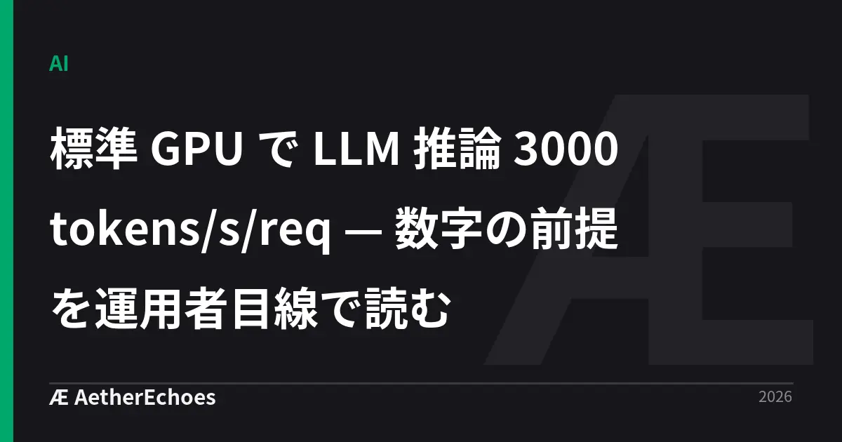 標準 GPU で LLM 推論 3000 tokens/s/req — 数字の前提を運用者目線で読む