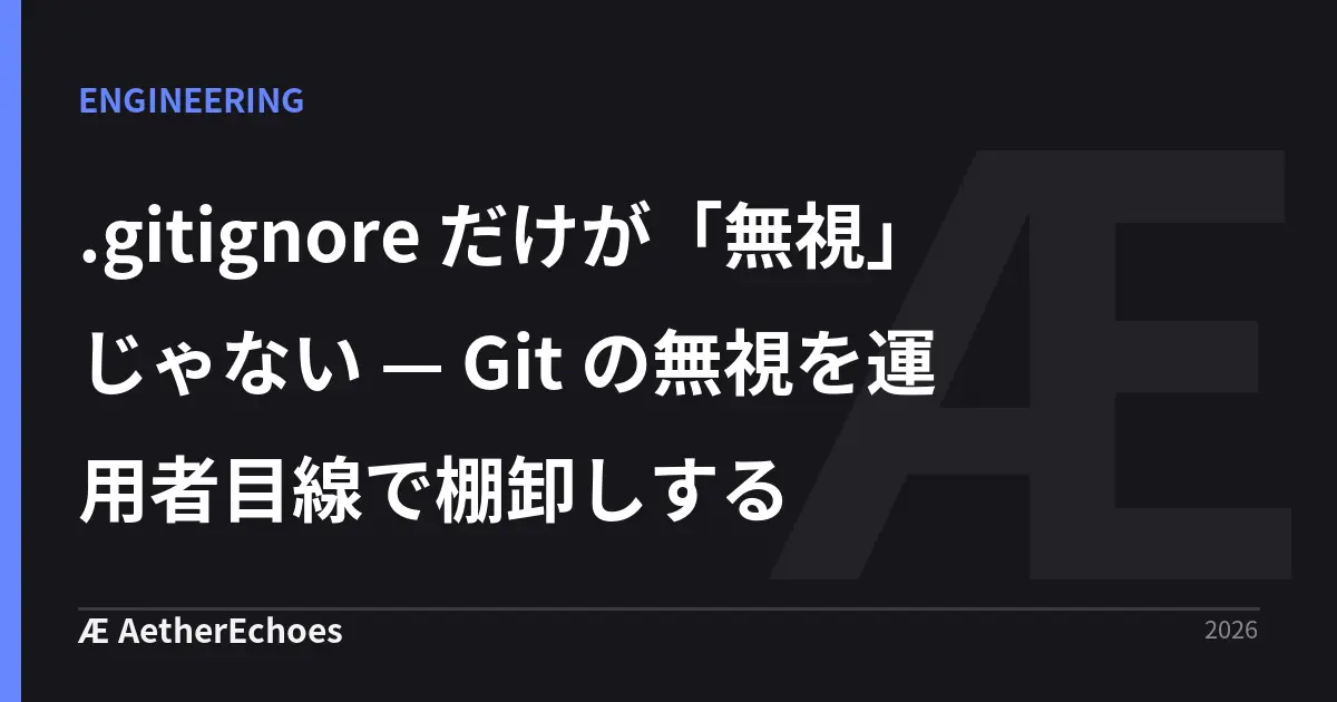 .gitignore だけが「無視」じゃない — Git の無視を運用者目線で棚卸しする